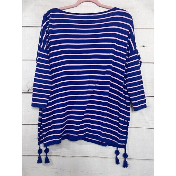 Lilly Pulitzer Elba Striped Sweater In Twilight Blue/Pink Coba- Size XS - Picture 2 of 6